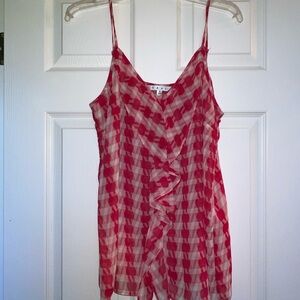 CAbi Red and Pink Checkered Camisole